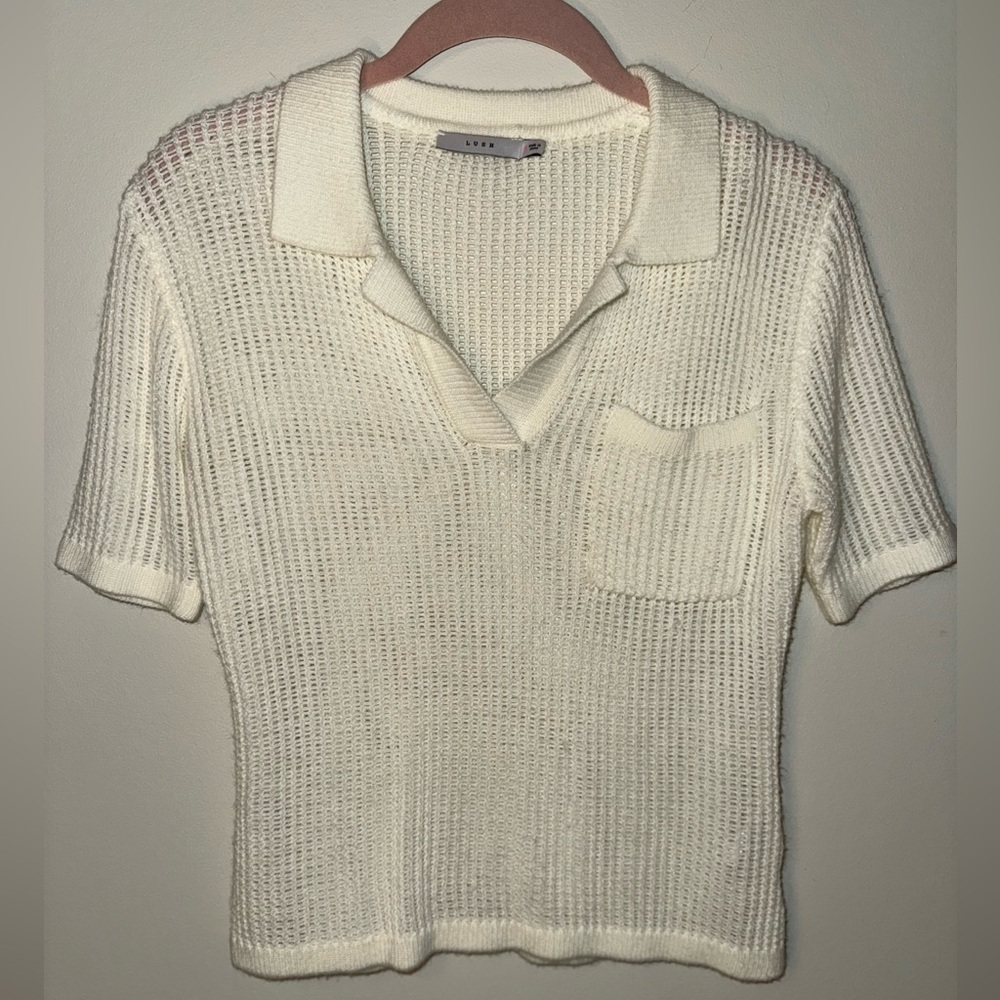 Preppy Chic Ivory Polo Top